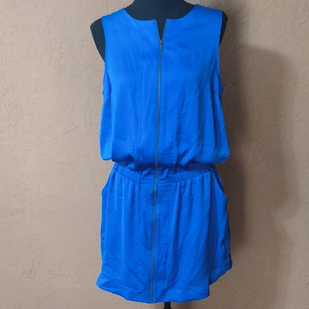 Banana Republic Women's Blue Zip Up Mini Dress Size 8